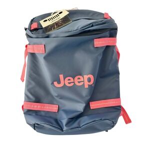 Jeep Cylindrical Backpack Navy Coral Travel‎ Hiking Camping Carry On Daypack